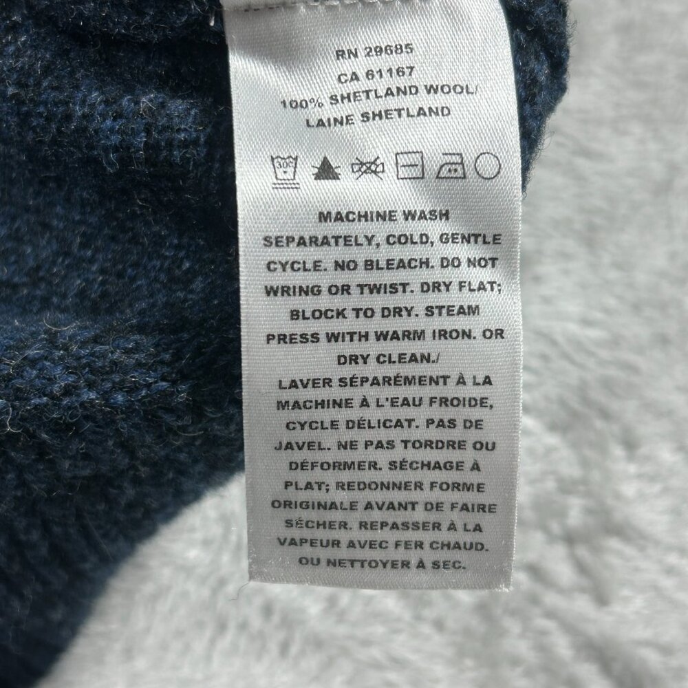Pendleton Sweater Men's Large Heather Blue 100% Shetland Washable Wool Crewneck - Picture 5 of 6